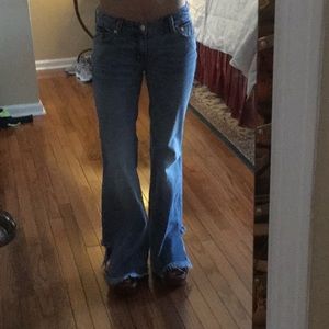 Free People frayed flare jeans